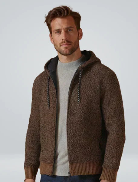 Daan | Homme Sweat à Capuche et Zippé avec Doublure en Laine