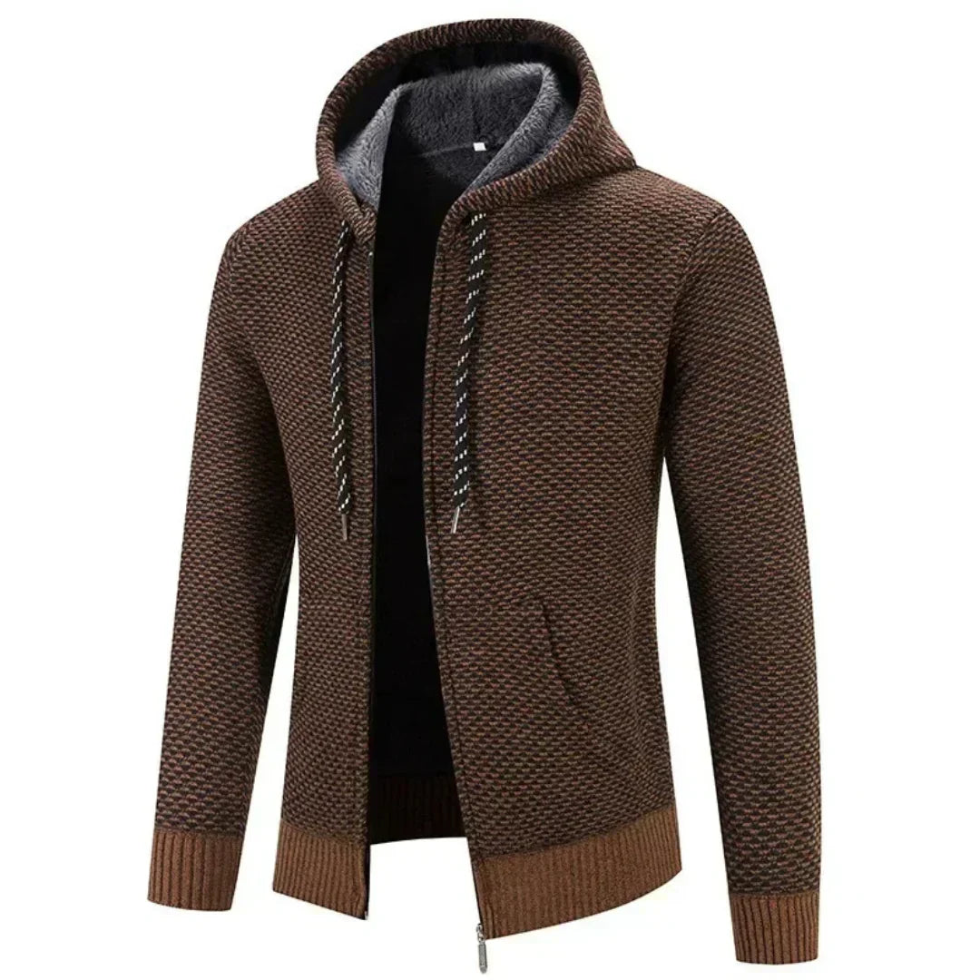 Daan | Homme Sweat à Capuche et Zippé avec Doublure en Laine