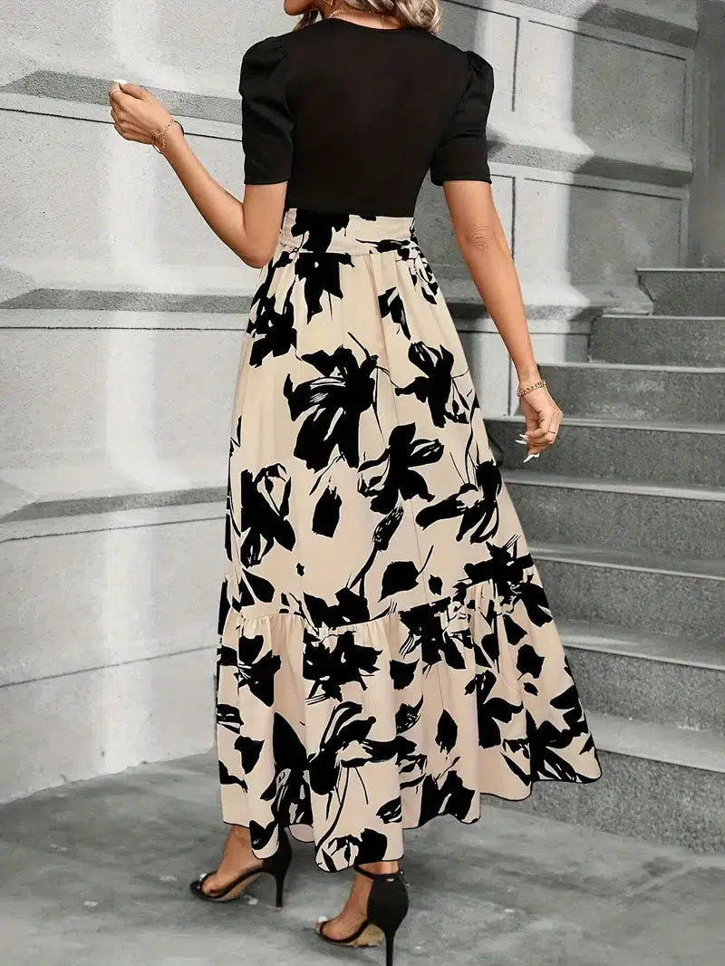 Christa | Robe Maxi Femme Coupe A avec Imprimé Botanique