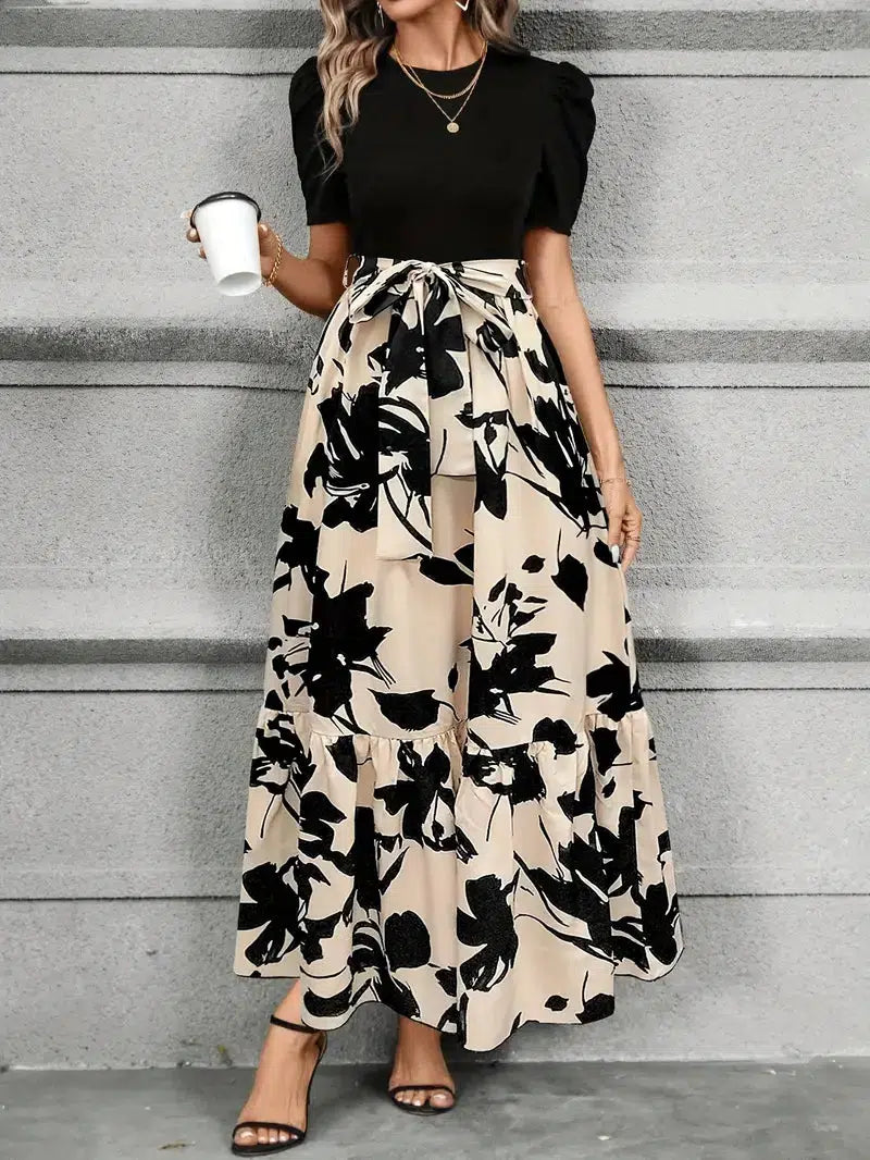 Christa | Robe Maxi Femme Coupe A avec Imprimé Botanique