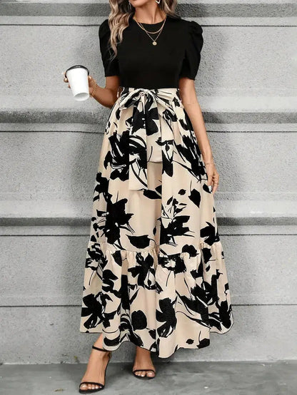 Christa | Robe Maxi Femme Coupe A avec Imprimé Botanique