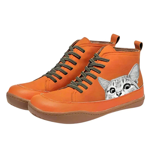 Isabel | Femme Baskets Montantes avec Imprimé de Chats