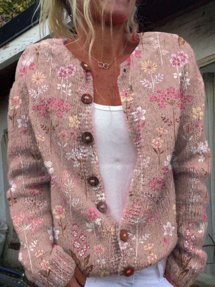 Irma | Femme Gilet en Tricot avec Imprimé Floral